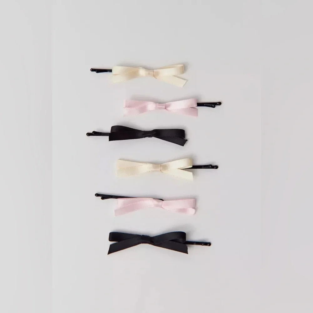 NWT Satin Bow Hair Slide 6-Pack Set